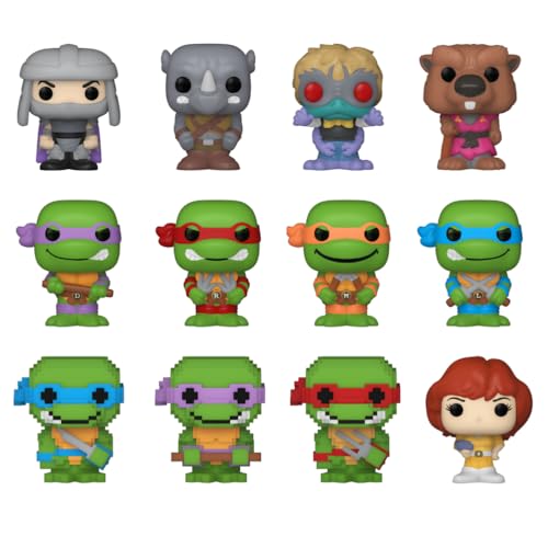 Funko Bitty Pop! Teenage Mutant Ninja Turtles (TMNT) - 12pc Multipack - 0.9 Inch (2.2 cm) - Teenage Mutant Ninja Turtles Retro/Classic Collectible Stackable Display Shelf Included