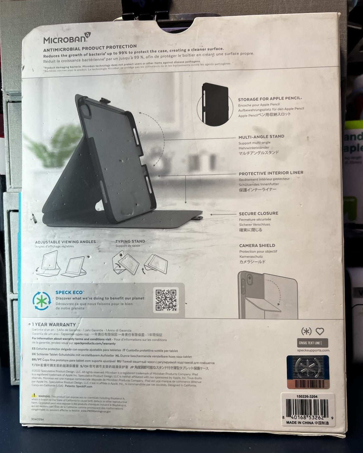 P8. Speck Balance Folio Case for Apple iPad (10.9-inch) - Ube Purple - New