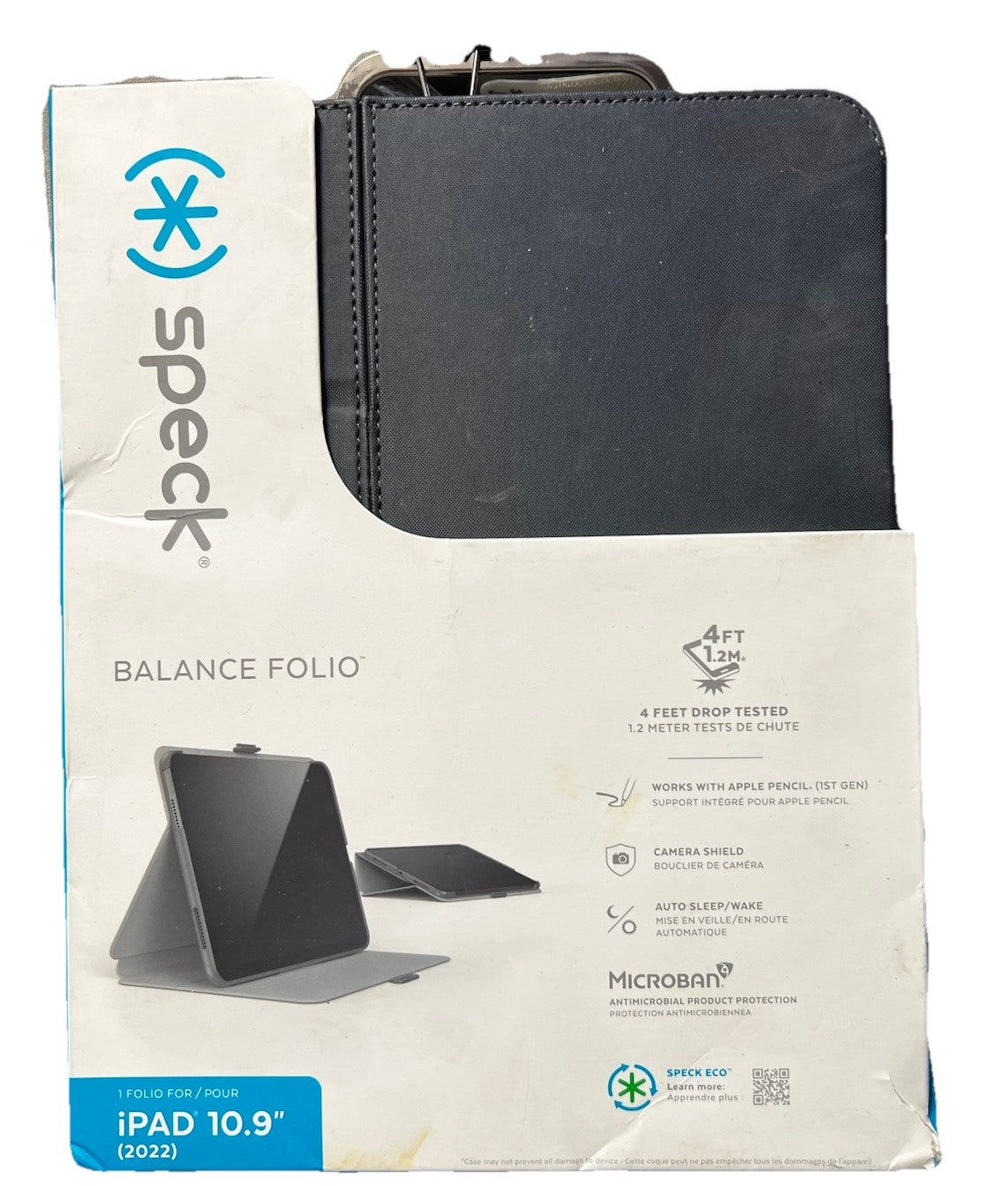 Speck Balance Folio Case for Apple iPad 10th Gen (10.9-inch) - Charcoal/Almond
