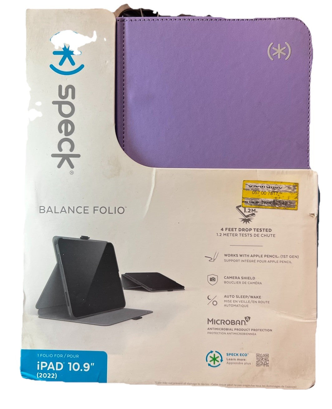 P8. Speck Balance Folio Case for Apple iPad (10.9-inch) - Ube Purple - New